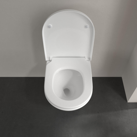 Villeroy & Boch Subway 3.0 Pack WC - sans bride - à fond creux - réservoir encastrable - Twistflush - plaque de commande noir mat - abattant - Blanc Alpin SW956287