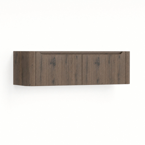 H&R Badmeubelen Juice Wastafelonderkast - 140x45x40cm - afgeronde hoeken - 2 lades - geïntegreerde greep - Tucson oak SW1205701
