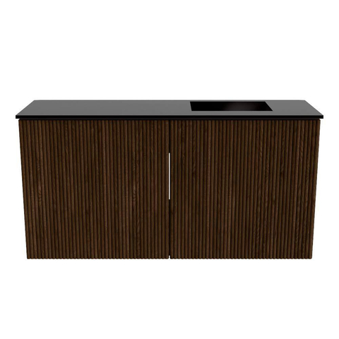 Mondiaz JOYA 80cm meuble de salle de bains - couleur Walnut - Vasque FAYE position Droite Sans trou de robinet couleur Urban SW1421340