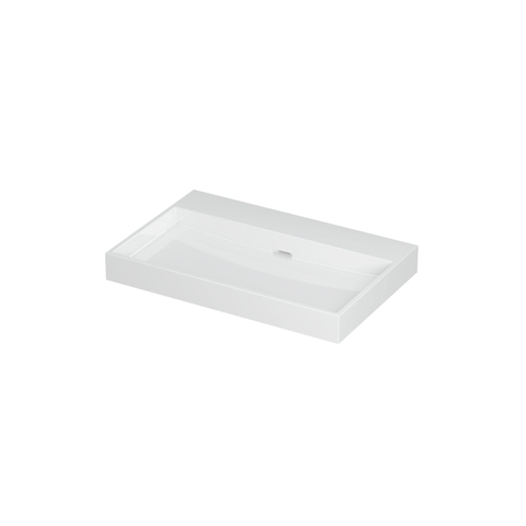 INK Urban lavabo - 70x45x8cm - 1 cuve - 0 trous de robinet - porcelaine blanc brillant SB0201001