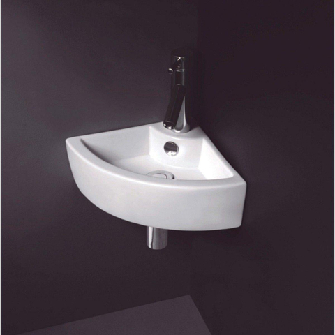 GO by Van Marcke lave-mains - 44x31.5x12.6cm - triangulaire - trou de robinet au centre - blanc SW291061