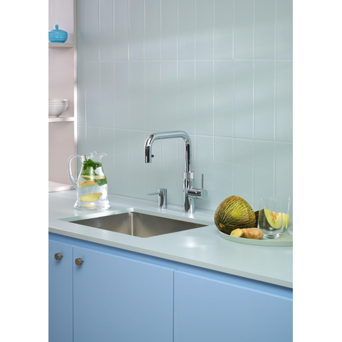 Quooker Flex Square kokendwaterkraan - draaibare & uittrekbare uitloop - PRO3 reservoir - kokend water - chroom SW1441986