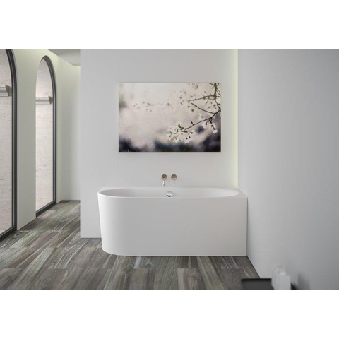 Plieger Kansas Baignoire d'angle - 155x80x60cm - angle droit - avec arrivée d'eau - avec garniture de vidage et de trop-plein - avec pieds - acrylique - blanc mat SW1027288