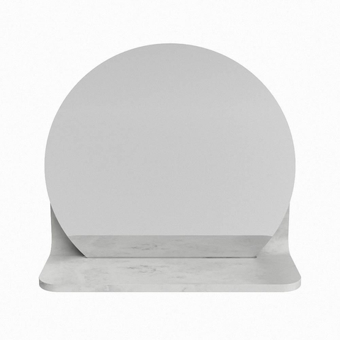 Mondiaz SPOT miroir – Ø 30 cm – avec tablette – Opalo (marbre blanc) SW1235650