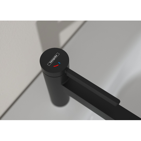 Hansgrohe Finoris 1 greeps wastafelkraan - 110 - coolstart - met afvoerplug - mat zwart SW651449