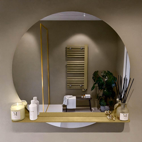 Mondiaz SPOT miroir – Ø 100 cm – avec tablette – Oro (sable) SW1235576