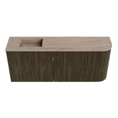 Mondiaz JOYA-DLUX 101.6cm toiletmeubel - ronding rechts kleur Shadow - Wastafel FAYE positie Links Zonder kraangat kleur Saba. SW1426257