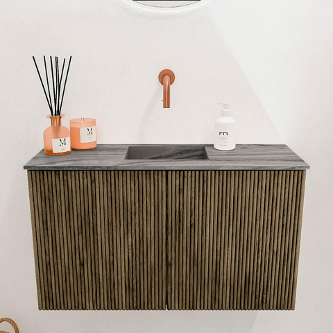 Mondiaz JOYA-DLUX 70cm toiletmeubel - kleur Dusk - Wastafel FAYE positie Midden Zonder kraangat kleur Sombra. SW1426133