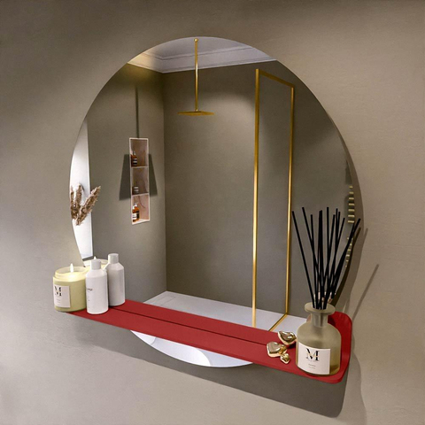 Mondiaz SPOT spiegel – Ø90 cm – met planchet – Fire (rood) SW1235527
