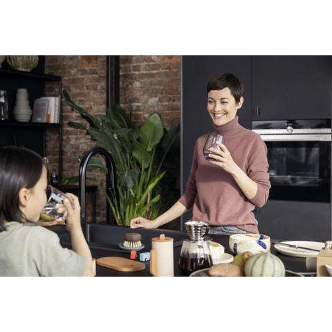 Hansgrohe Aqittura M91 SodaSystem 210, uittrekbare uitloop 1jetsBox, starter set mat zwart SW1567463