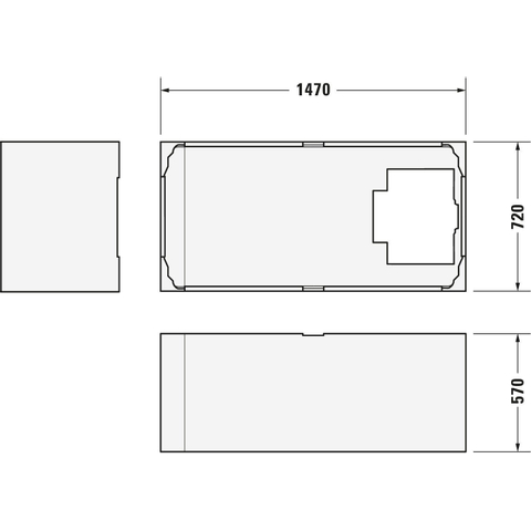 Duravit Starck Kunststof inbouwbad acryl rechthoekig - 150x75x46cm - glans wit 0297570