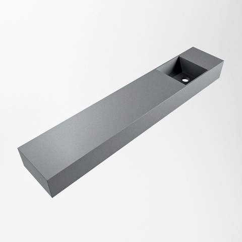 MONDIAZ TYNE lave-mains - 120x23x12cm - vasque droite - sans trou robinet - plata (argent) SW1026186