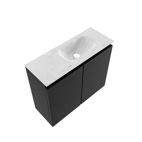 MONDIAZ TURE-DLUX meuble WC 60 cm Urban. EDEN vasque Opalo position droite. Sans trou de robinet. SW1104163