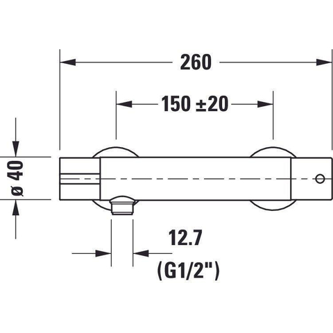 Duravit B.1 Thermostatische douchemengkraan - opbouw - 260x118x40mm - hoogglans chroom SW420803