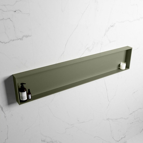 Mondiaz Easy nis 29.5x149.5x8cm voor Inbouw/opbouw 1 open vak Solid surface Army/Army SW643716