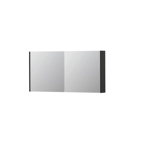 INK SPK1 spiegelkast – 120x60x14 cm – 2 deuren, dubbelzijdige spiegeldeuren – Antraciet mat SW493780