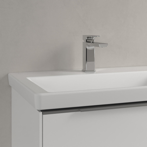 Villeroy & Boch Subway 3.0 meubelwastafel - 130x47x16.5cm Rechthoek - 2 kraangaten - 2 wasbakken - zonder overloopgat CeramicPlus - Stone White (mat wit) SW702142