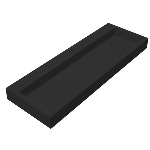 Best Design Nero wastafel 120x50x11cm zonder kraangat zwart mat SW533163