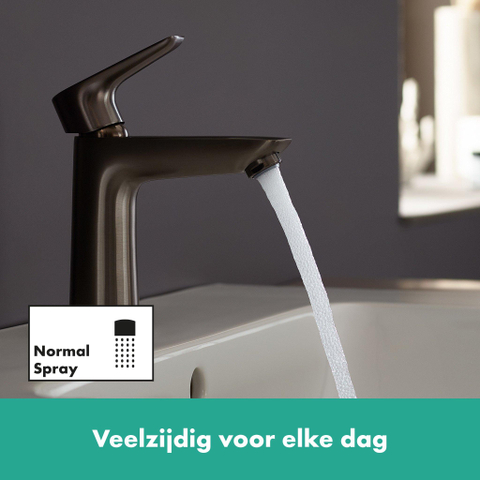 Hansgrohe Talis e 1 greeps wastafelkraan - 110 PopUp - trekwaste - hoogglans zwart chroom SW358789