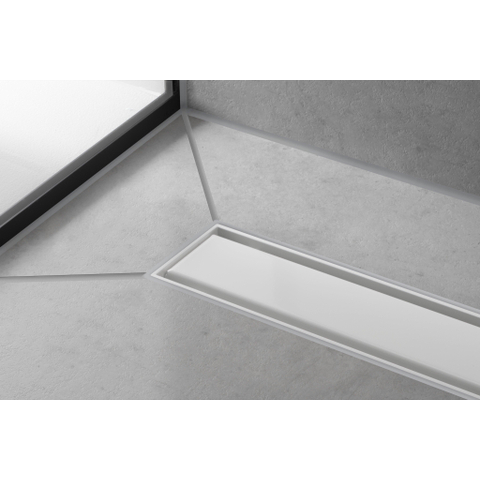 Hansgrohe RainDrain Match Douchegoot - 80cm - hoogte verstelbaar frame - mat wit SW1590441