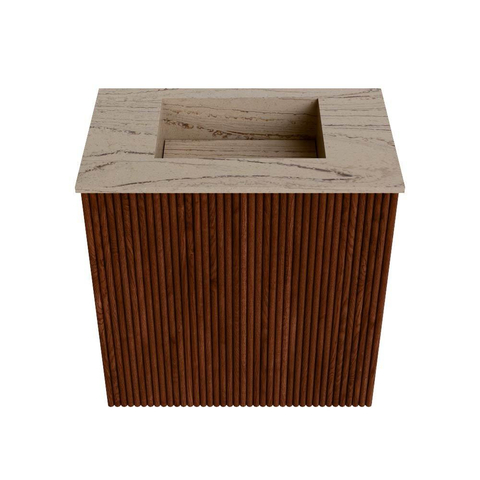 Mondiaz JOYA-DLUX 40cm toiletmeubel - kleur Ruby - Wastafel FAYE positie Midden Zonder kraangat kleur Arena. SW1425255