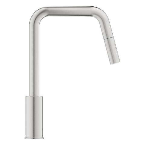 Grohe Start QuickFix Keukenkraan - met uittrekbare handdouche - met dual spray - voorsprong 22.1cm - Supersteel (RVS) SW1028251