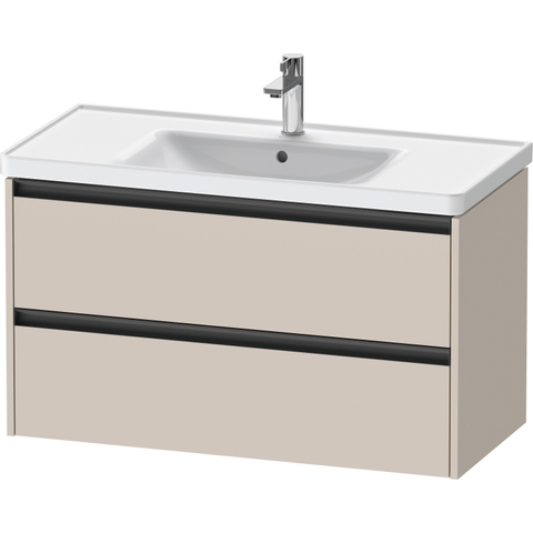 Duravit Ketho.2 Wastafelonderbouwkast - met 2 laden - 98.4x45.5x54.9cm - met grepen antraciet - taupe mat SW772073