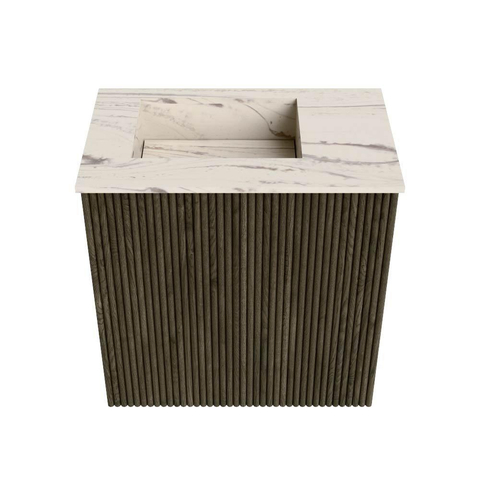 Mondiaz JOYA-DLUX 40cm meuble de toilette - couleur Shadow - Vasque FAYE position Gauche Sans trou de robinet couleur Nata SW1424926