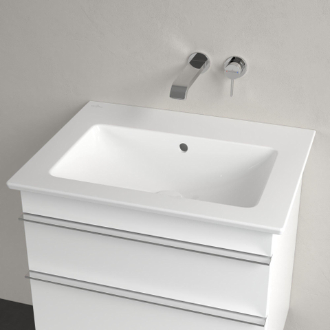 Villeroy & Boch venticello wastafel - zonder kraangat - 65x50cm - met overloop - White Alpine (glans wit) 1025148