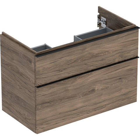 Geberit ICon onderkast wastafel - 2 lade - 89x47.6cm - softclose - noten hickory (hout) SW637784
