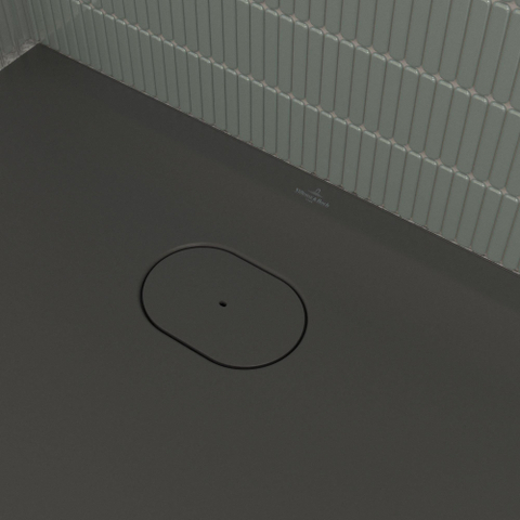 Villeroy & Boch Ecora douchebak - 90x90x3.5cm - afvoer korte zijde - anthracite (antraciet) SW1558990