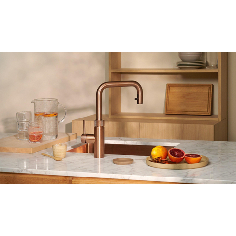 Quooker Flex Square kokendwaterkraan - draaibare & uittrekbare uitloop - Combi+ reservoir - Warm / kokend water - rose koper SW1442004