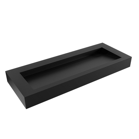 Mondiaz AVON wastafel - 121x46x12cm - wasbak midden - zonder kraangat - urban (zwart) SW663645
