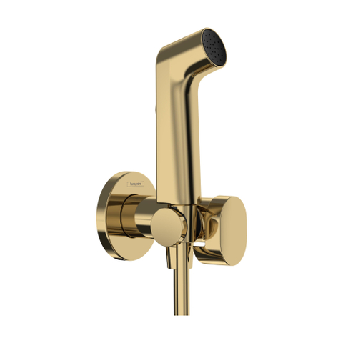 Hansgrohe Bidette bidet handdouche - 1jet s ecosmart v. koud waterm. Porter douchehouder en doucheslang 125cm - polished gold optic SW1172918