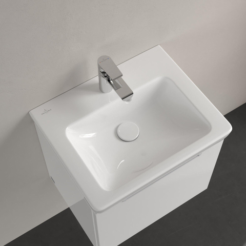 Villeroy & Boch Subway 2.0 meubelfontein - 50x40cm - 1 kraangat - met overloop - White Alpine (glans wit) 1024205