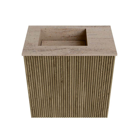 Mondiaz JOYA-DLUX 40cm meuble de toilette - couleur Dusk - Lavabo FAYE position Gauche Sans trou de robinet couleur Saba. SW1426038