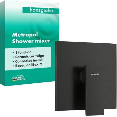 Hansgrohe Metropol mengkraan voor iBox Universal 2 Brushed Black Chrome SW1566702
