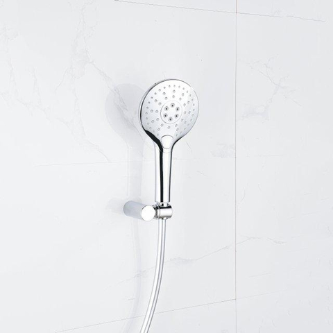 Fortifura Calvi douchekraan - met glijstangset - met ronde handdouche - metalen doucheslang - hoogglans chroom SW811950