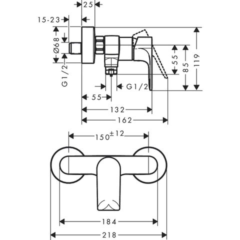 Hansgrohe Rebris E mengkraan inbouw v.chroom SW1567278