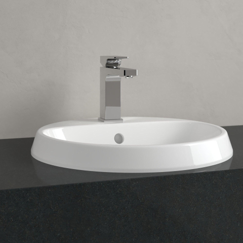 Villeroy & Boch Architectura Lavabo encastrable - 450 x 450 x 170 mm - blanc alpin brillant (blanc) - avec trop-plein - dessous non poli SW762368