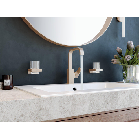 Hansgrohe AddStoris Q glashouder - met glas - geborsteld brons SW651251