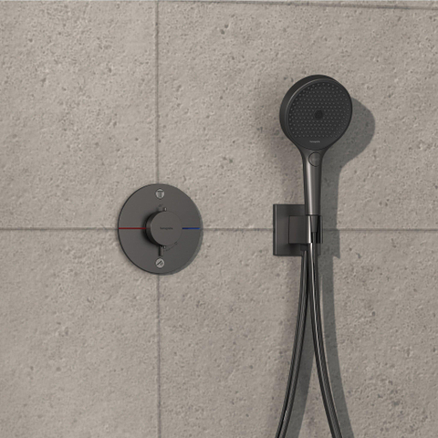 Hansgrohe Showerselect comfort s Thermostaat - inbouw - voor 2 functies - met geïntergreerde zekerheidscombinatie volgens EN1717 - zwart chroom SW918060