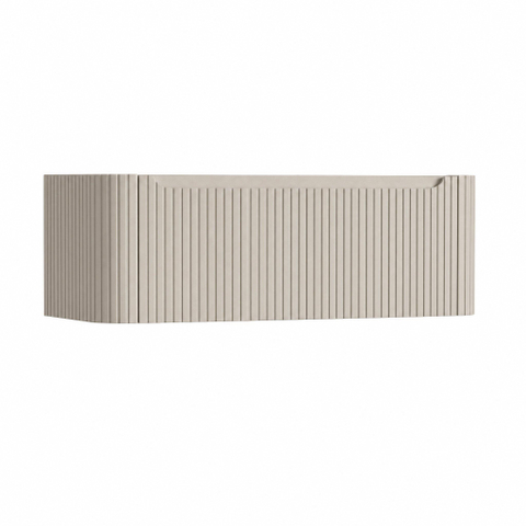 H&R Badmeubelen Juice Wastafelonderkast - 120x45x40cm - afgeronde hoeken - 3D-front - 1 lade - geïntegreerde greep - beige mat SW1259259