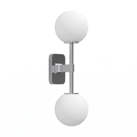 Astro Tacoma Twin Wandlamp/Plafondlamp - 230V - IP44 - bol - wit glas - chroom SW1569659
