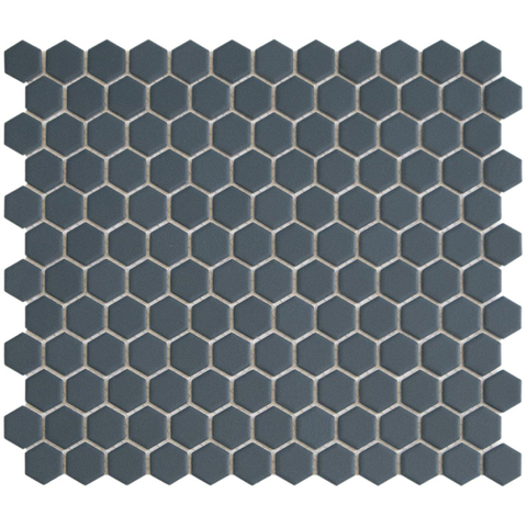 The Mosaic Factory Hexagon mozaïektegel - 26x30cm - 5mm - hexagon - R11 - mat navy blue (blauw) SW1015070