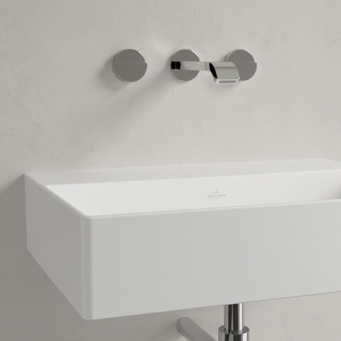 Villeroy & Boch memento 2.0 wastafel - voor handdoekhouders - 60x42cm - zonder overloop - zonder kraangat - White Alpine (glans wit) SW358407