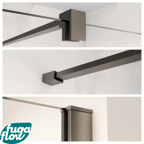 FugaFlow Eccelente Vetro profielset 200cm + stabilisatiestang 120cm Gunmetal - SW1125302