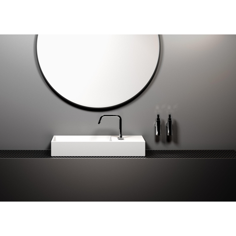 Clou Wash Me lavabo 75x32cm trous de robinetterie pré-percés aluite Blanc mat SW102639