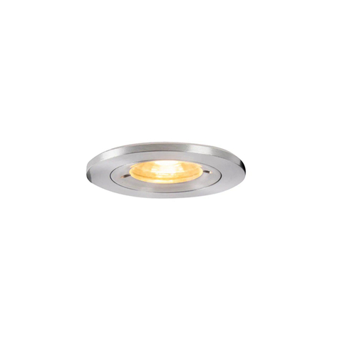 QAZQA Xena inbouwspot - 8x8cm - IP44 - rond - staal SW1187194