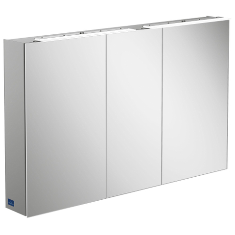 Villeroy & Boch my view one spiegelkast - 120.7x74.6cm - met 3 deuren - met led - zilver SW73043